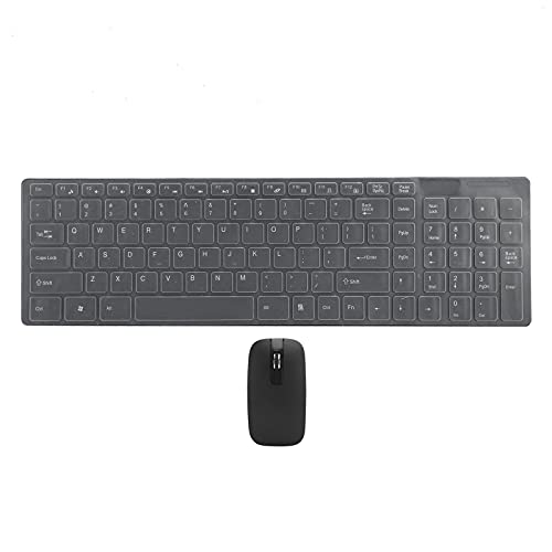 Heayzoki Tastatur-Maus-Kombination, Kabelloses Tastatur-Maus-Set, 10 M Fernverbindung Smart Sleep Fingerboard und Maus-Kombination für IOS/Windows/Android.(schwarz)