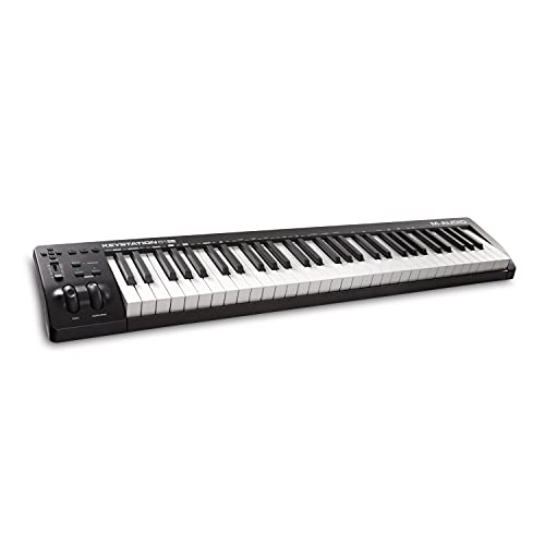 M-Audio Keystation 61 MKIII Kompakter 61-Tasten MIDI Keyboard Controller mit zuweisbaren Reglern, Pitch/ Modulation Rädern, Plug-And-Play (Mac/PC) Konnektivität und Software Production Suite