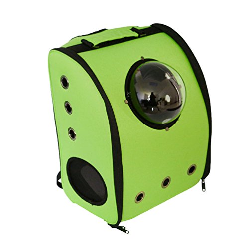 LvRao Rucksäcke Hundeflugtasche für Katzen, Hunde Transportbox Atmungsaktiv Transporttasche Haustiertragetasche (Grün, 32 * 22 * 40cm)