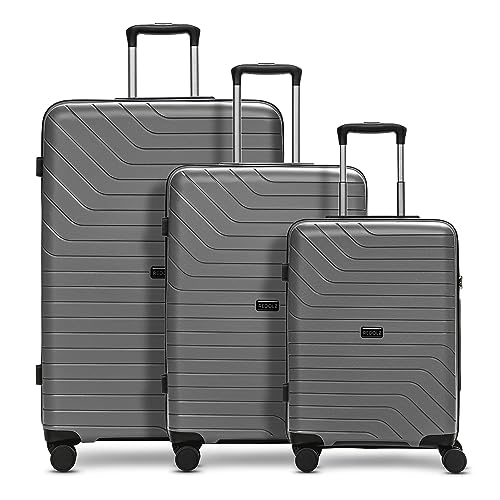 REDOLZ Essentials 05 Hartschalen Koffer-Set 3-teilig | aus hochwertigem, leichtem Polypropylen Material | 4 Doppelrollen & TSA-Schloss für Damen & Herren