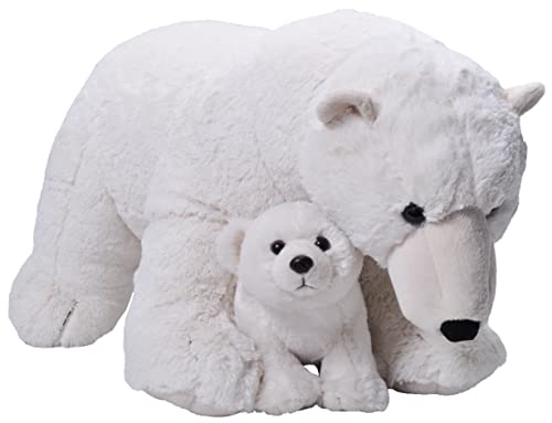 Jumbo Mom and Baby Polar Bear, 76 cm weiß