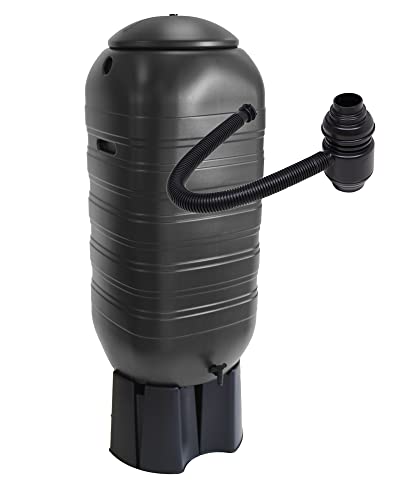 Ondis24 Regenwasserbehälter Gießwasserbehälter Regentonne Regentank für Balkon Terrasse und Garten mit Ständer Kunststoff schwarz (250 Liter)