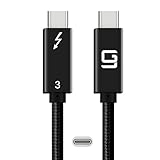 GodSpin Thunderbolt 3-Kabel [Zertifikat] (40 Gbit/s) 100 W (kompatibel mit USB-C) 6 Fuß Nylon geflochten, Typ C 4k oder 5k bei 60 Hz Schwarz