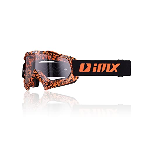 iMX Goggle Mud Visor Clear, Graphic Orange Matt/Schwarz