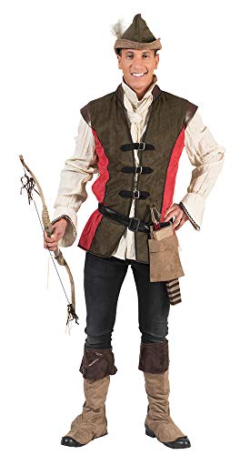 Robin Hood Kostüm für Herren - Grün Rot - Gr. 52/54