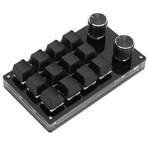 Mini-programmierbare Tastatur, multifunktionale Plug-and-Play-Makro-Mechanische Tastatur für Labor für Spiele(Schwarz)