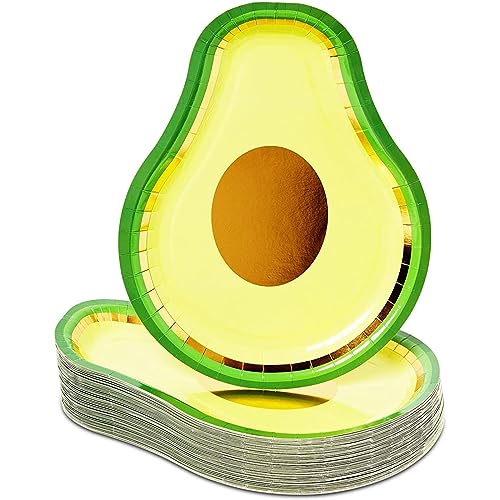 Avocado-Pappteller für Geburtstagsparty und Fiesta, 17,8 x 25,4 cm, 48 Stück
