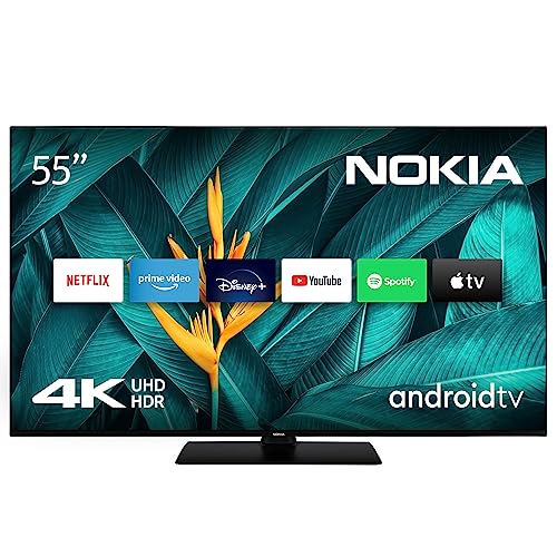 Nokia 55 Zoll (139 cm) 4K UHD Fernseher Smart Android TV (DVB-C/S2/T2, Netflix, Prime Video, Disney+) - UN55GV310I - 2023