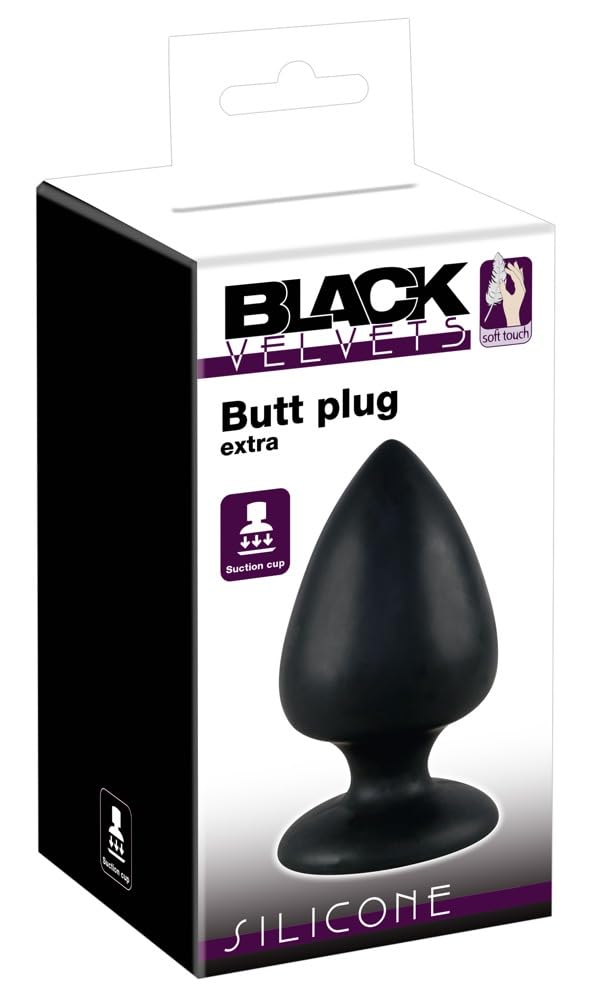 Black Velvets "Extra" Butt-Plug - stimulierender Anal-Plug für Frauen und Männer, mit haftenden Standfuß, handfreie Nutzung, gleitfreudig