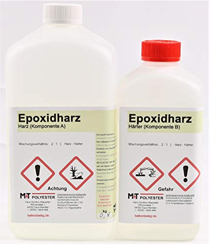 3 kg 2K-Epoxidharz- Das glasklare Giessharz Transparent Epoxi UV-Stabilisiert