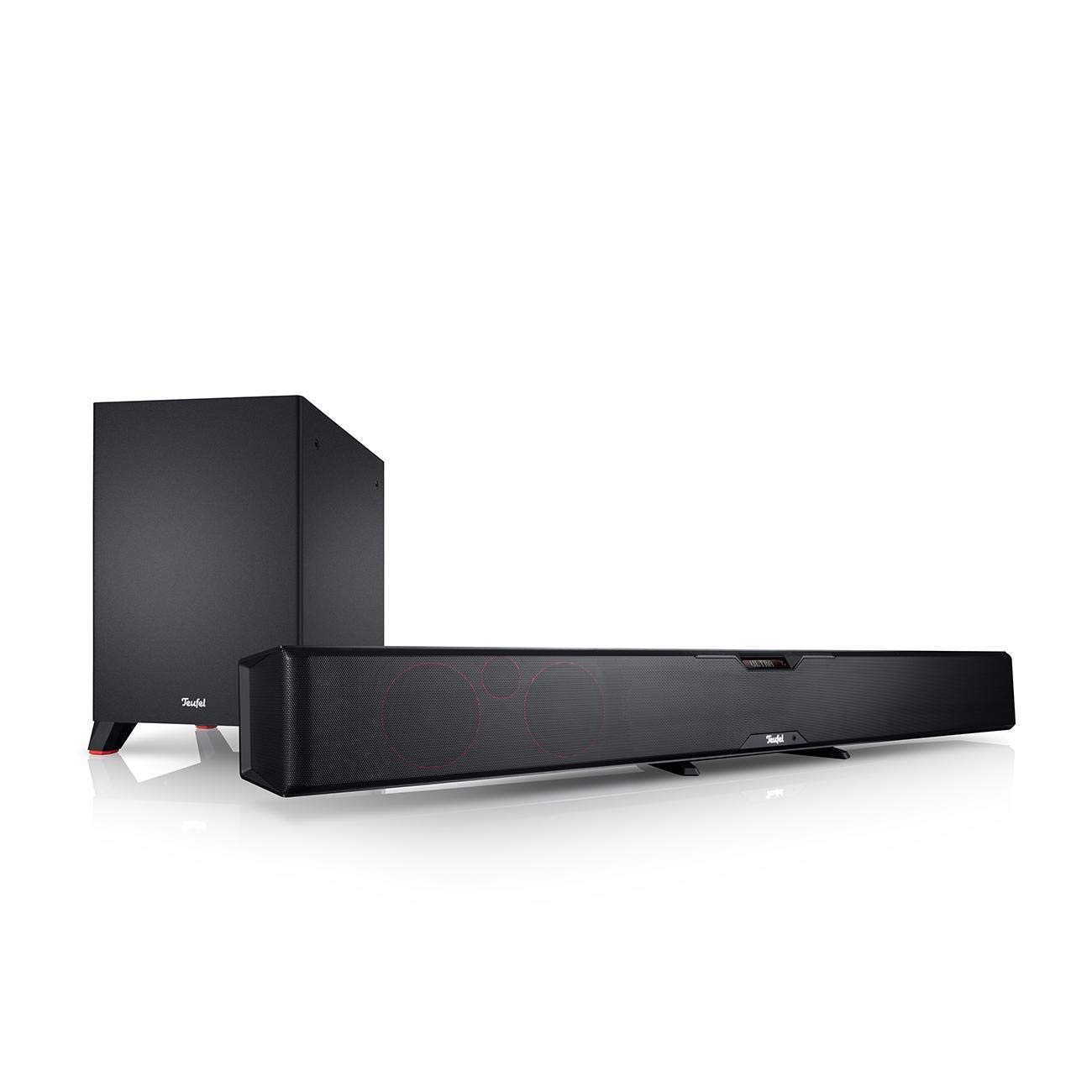 Teufel Cinebar Pro Easy Soundbar Cinebar mit Dynamore Echter Surround-Sound Bluetooth HDMI Subwoofer Heimkino Film Musik Schwarz