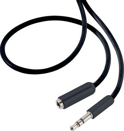 SpeaKa Professional SP-7870476 Klinke Audio Verlängerungskabel [1x Klinkenstecker 3.5 mm - 1x Klinkenbuchse 3.5 mm] 0.50 m Schwarz SuperSoft-Ummantelung (SP-7870476)