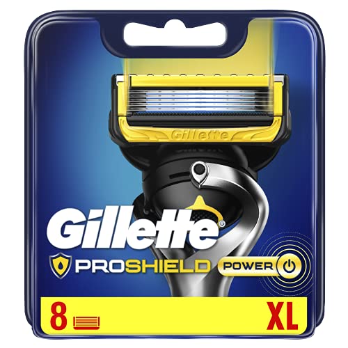 Gillette ProShield Power Herren Rasierklingen mit Präzisionstrimmer, 8 Stück Nachfüllklingen