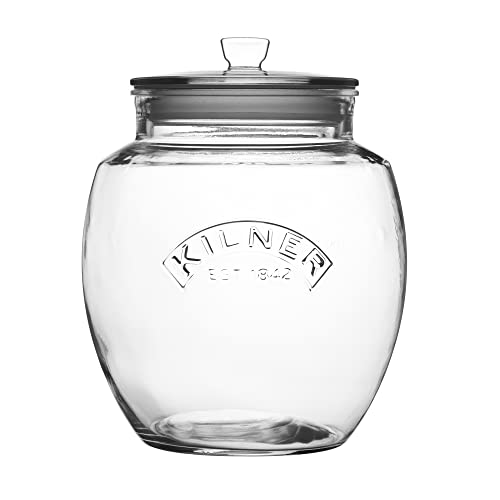 Kilner Universal-Vorratsglas mit luftdichtem Deckel 4 Liter Einkochglas, Glas, transparent
