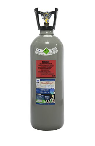 6 kg Kohlensäure Flasche / CO2 Flasche mit Steigrohr / Gasflasche (Eigentumsflasche) gefüllt mit Kohlensäure in Lebensmittelqualität (E290) / kurze Bauform / NEU / 10 Jahre TÜV / Globalimport
