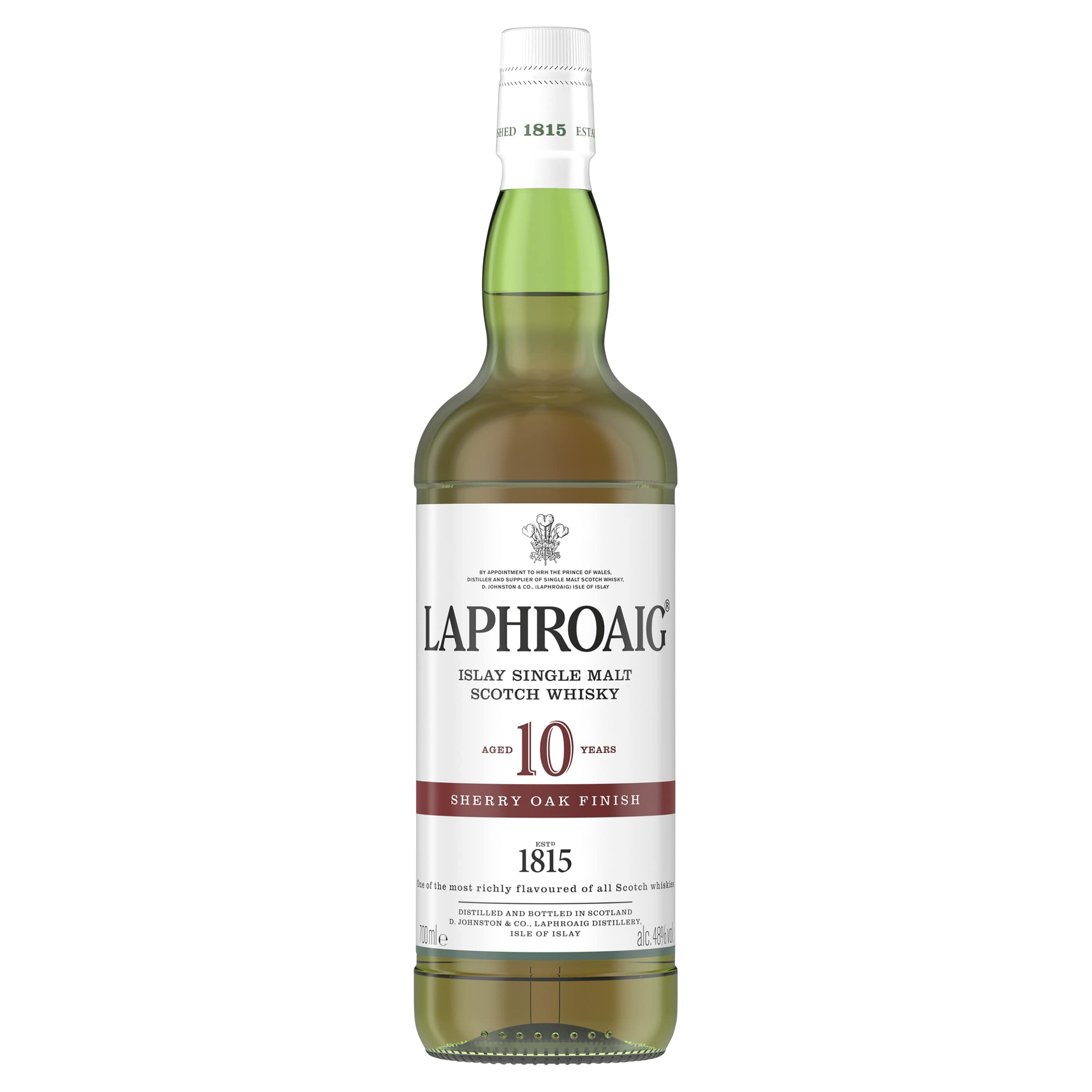 Laphroaig 10 Jahre Sherry Oak Finish | Islay Single Malt Scotch Whisky | mit Geschenkverpackung | Süß und torfig mit medizinischen Noten | 48 Prozent Vol | 700ml Einzelflasche