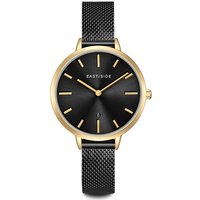 Eastside Damen Uhr analog Japan Quarzwerk mit Edelstahl schwarz Armband 10080076