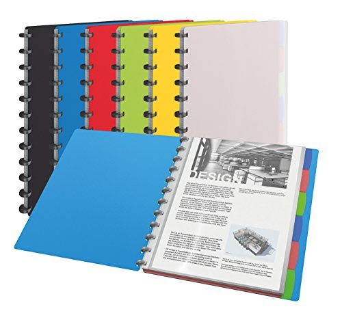 Esselte Dokumentenschutzfolie, A4, weich, 25 Hüllen, 50 Seiten, transparente Hüllen, verschiedene Farben, Vivida, 8 Stück, 624014