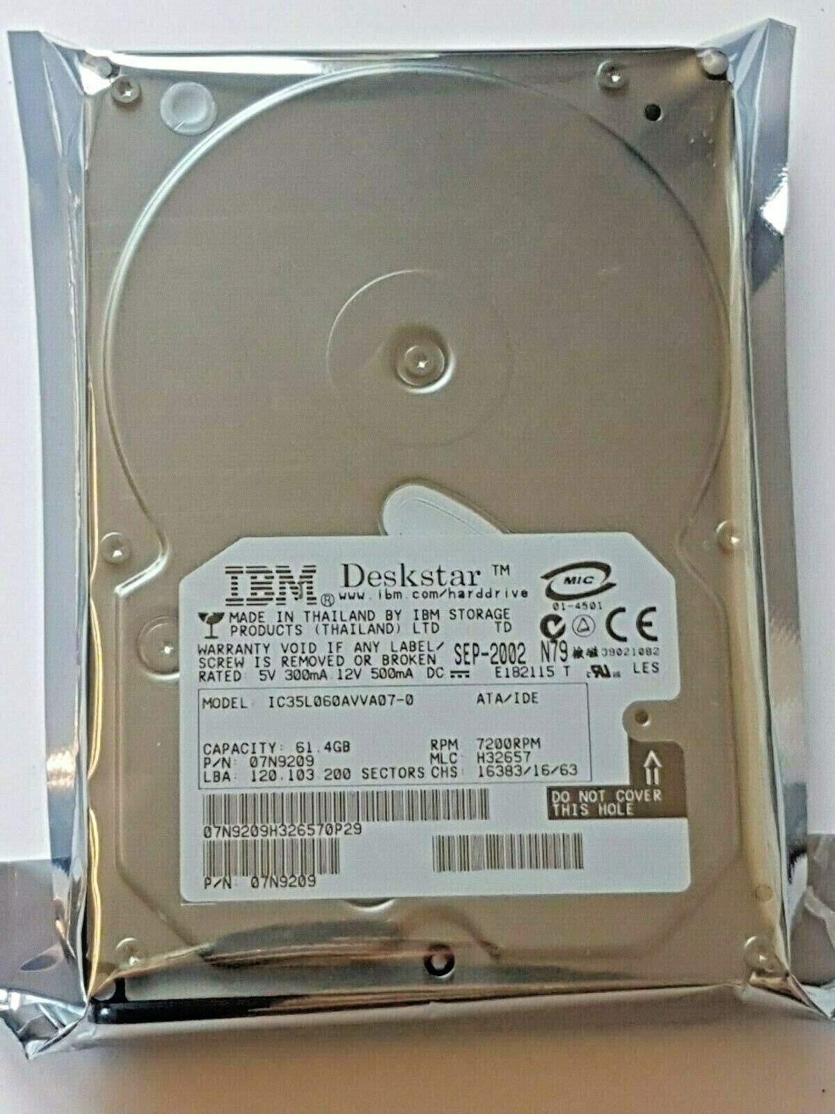 61,4 GB IDE IBM Deskstar IC35L060AVVA07-0 7200RPM HDD 2MB 3.5" Festplatte