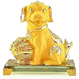 Benfa Chinesisches Zodiac Zwölf Tiere 2019 Neujahr Golden Resin Collecable Figurines Car oder Table Decor Statue,Dog