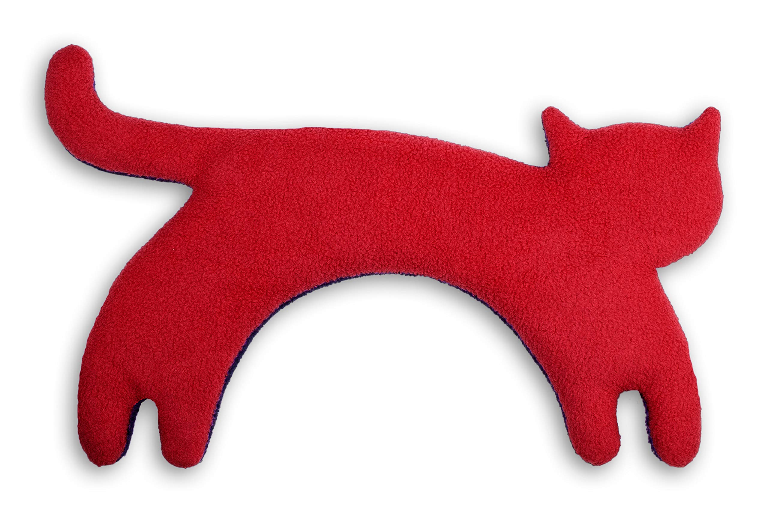 Leschi Wärmekissen - Körnerkissen für Mikrowelle - Tier Katze Rot - anschmiegsames Nackenkissen mit Bio Weizen - ideal als Wärmespender im Winter und bei Verspannungen an Nacken Schulter Hals