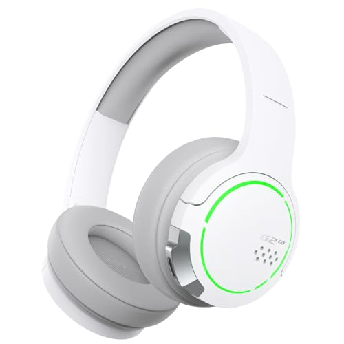 Edifier Hecate by G2BT Gaming-Headset, kabellose Bluetooth 5.2-Kopfhörer mit 40-mm-Treiber, leichte Over-Ear-Kopfhörer mit Geräuschunterdrückung und weichen Ohrenschützern, RGB-Licht, Weib