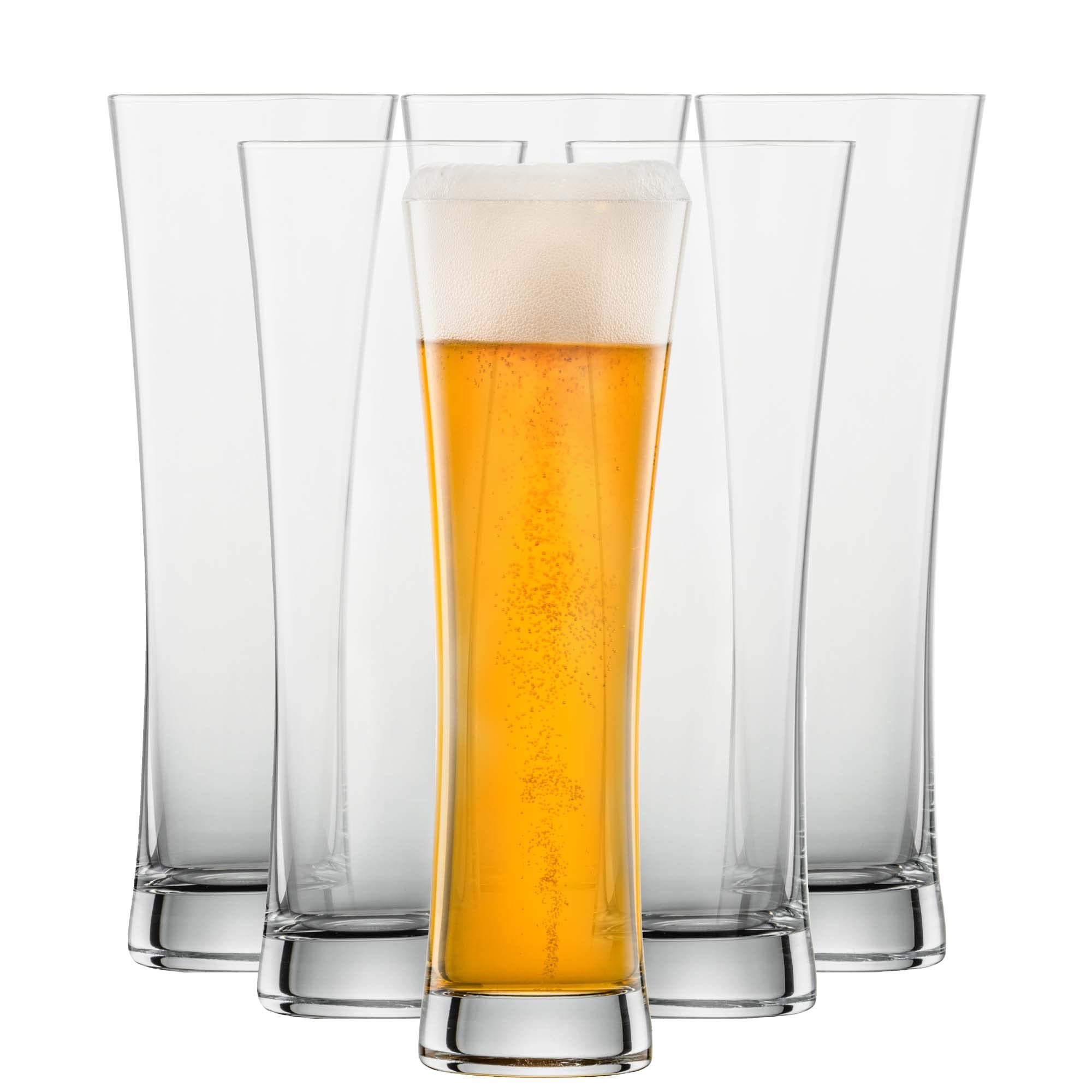 SCHOTT ZWIESEL Weizenbierglas Beer Basic 0,3 l (6er-Set), geradlinige Weizengläser für Weizenbier, spülmaschinenfeste Tritan-Kristallgläser, Made in Germany (Art.-Nr. 115270)