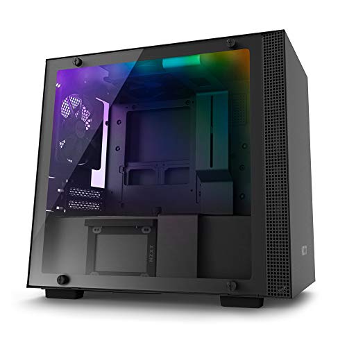 NZXT H200i - Mini-ITX-Gehäuse für Gaming-PCs - Smart Device mit CAM-Unterstützung - Hartglasfenster - Bereit für Wasserkühlungen - Schwarz - 2018 Version