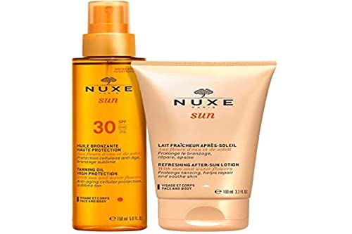 Nuxe Sun Kit Olio Abbronzante SPF30 150ml + Latte Doposole Viso E Corpo, 100 ml