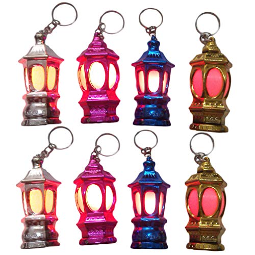 Uonlytech Mini-Schlüsselanhänger-Taschenlampen, LED, Ramadan-Laterne, Schlüsselanhänger, Lampe, Islam, Eid, Geschenk für Tasche, Handtasche, Geldbörse, 20 Stück (zufällige Farbe)
