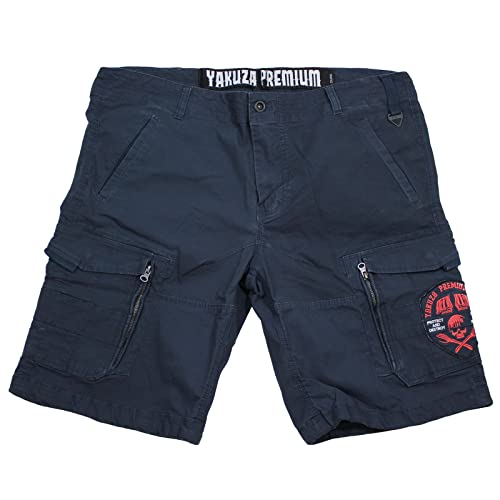 Yakuza Premium Herren Cargo Shorts 3450 dunkelblau Navy Kurze Hose M