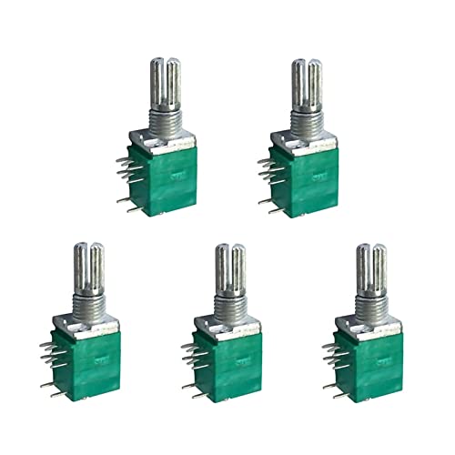 Strombegrenzende Elemente 5PCS B5K 10K 20K 50K 100K RK097N Audio Verstärker Versiegelt Linear Volumen Potentiometer Widerstand 15mm Welle 8Pin (Size : 20K Ohm)