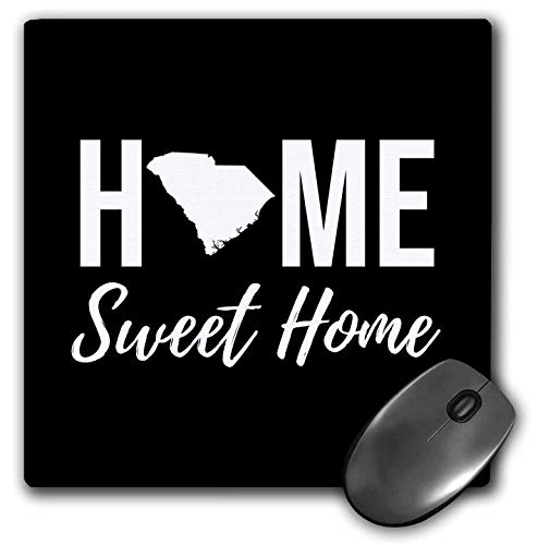 3dRose - Home Sweet Home South Carolina State Schwarzer Hintergrund - Mauspad - (mp-324246-1)