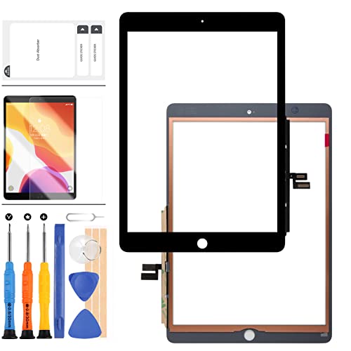 10,2 Zoll Bildschirm Ersatz Compatible für iPad 7 2019 A2197 A2198 A2200 iPad 8 2020 A2270 A2428 A2429 Touch Screen Digitizer Glas Teile für iPad 7 iPad 8 7th Gen Touchscreen Kits (schwarz)