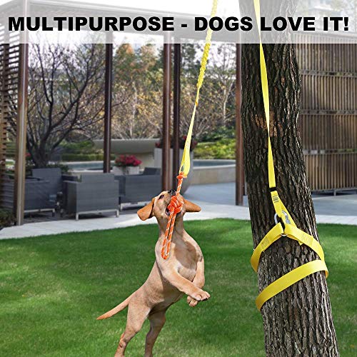 Tresbro Ausziehbares, interaktives Hundespielzeug, Seilzugspielzeug für mittelgroße oder große Hunde, zum Aufhängen im Freien, Spielen, Tauziehen, extra langlebig, sicher
