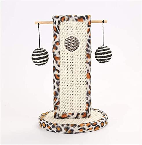 Katzen-Kratzer, kleiner Katzen-Kletterrahmen, Leoparden-Farbe, Spielzeugball, 20 x 31 x 19 cm