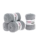 Hoooked Ribbon XL Bändchengarn Sparset aus 4 Rollen Wahl (Stone Grey)