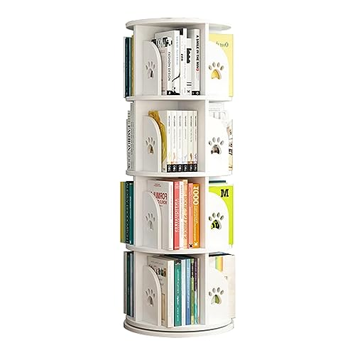 Kreatives drehbares Bücherregal, 360° drehbares vertikales Bücherregal mit großer Kapazität, offenes Bücherregal für Zuhause, einfach zu montierendes Rack-Bücherregal