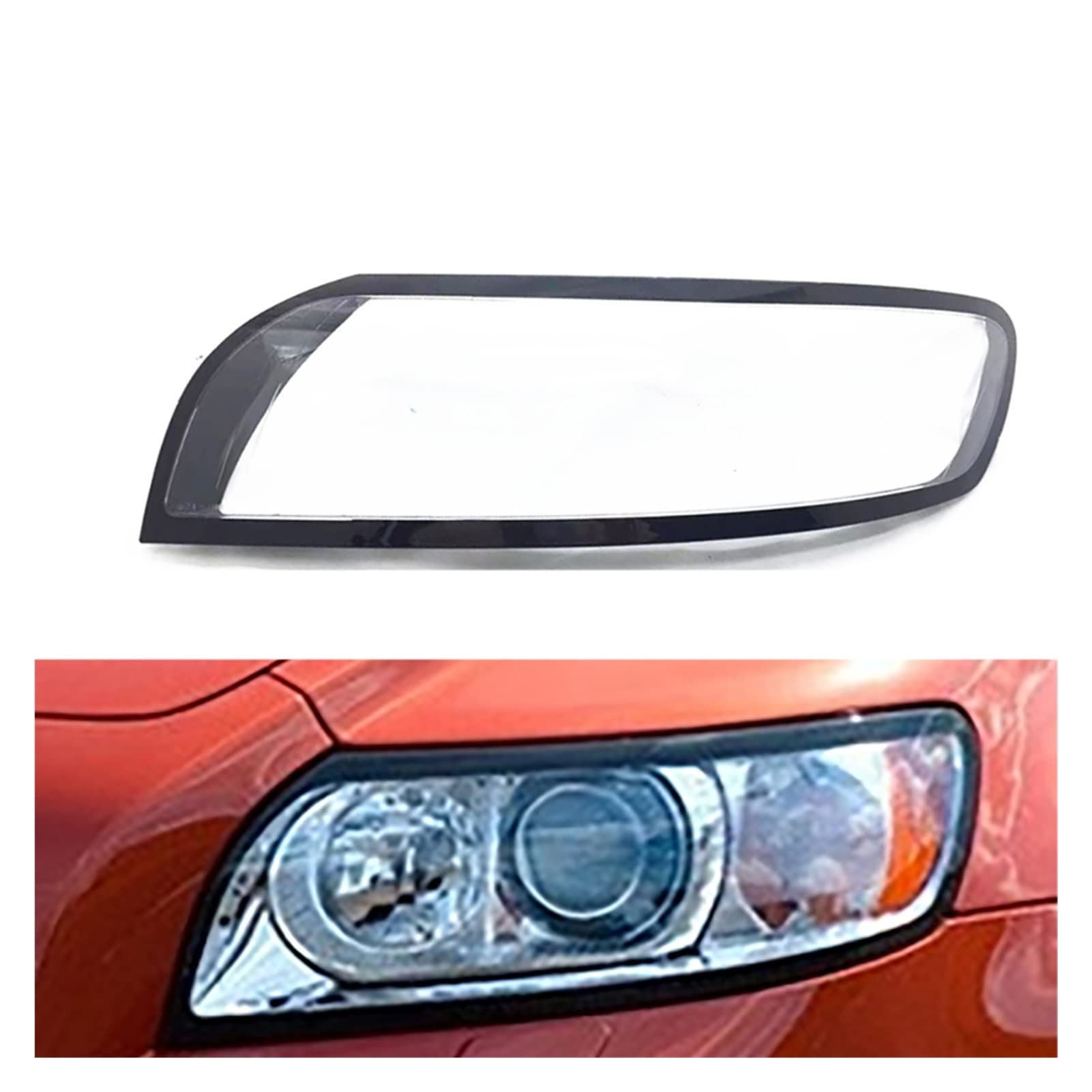 Scheinwerfer Objektiv Glas Lampenschirm Abdeckung Autoscheinwerferlinse Für Volvo S40 2007-2012 Auto Scheinwerfer Abdeckung (Farbe : Links)