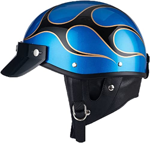 Jugend-Motorrad-Halbhelm, Personalisierter Retro-Halbhelm, Scooter-Motorradhelm, DOT/ECE-Zertifizierung, Halbe Motorradhelme, Sicherheitsschutz, Helmkappe for Männer Und Frauen