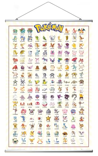 Pokemon - Poster (Kanto Region 001-151 verschiedene Pokemon) (Größe: 61 x 91,5cm) (Poster & Posterleisten)
