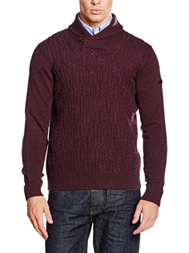 Ben Sherman Pullover The Textured Shawl Collar Bordeaux M