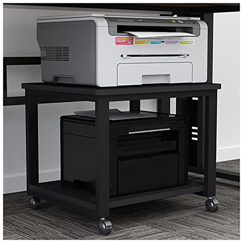 Drucker Stand 2 Ebenen Desktop Stand Mobile Drucker Stand Mit Abschließbaren Rollen Multi-Purpose Schreibtisch Organizer Für Home Office Lagerung Und Organisation (Color : B, S : 50x50x50cm)