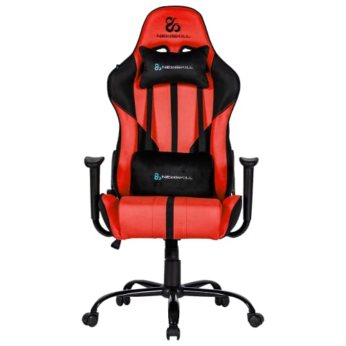 Newskill Horus Zephyr Gaming-Stuhl mit ergonomischem Design, aus Stoff, um 180 Grad neigbar, erhältlich in 9, Rot