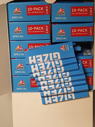 Gizeh Special (blau) Sparpaket 10 x 50 Blatt / 10er (Blättchen, Paper, Papier)