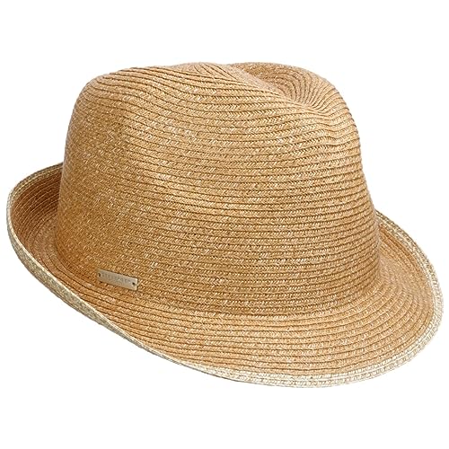 Seeberger Keila Trilby Strohhut mit UV-Schutz Damenhut Damentrilby Strohtrilby Strandhut Sonnenhut (One Size - Natur)