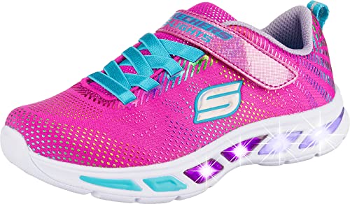 Skechers Mädchen Litebeams-gleam N'dream Sneaker, Pink (Neon Pink/Multi Npmt)), 33 EU