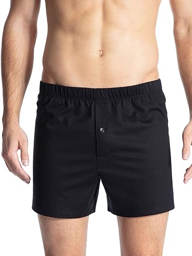 CALIDA Herren Boxershorts Cotton Code, schwarz modisch aus 100% Baumwolle, modisch dank raffinierter Schnittführung, Größe: 50