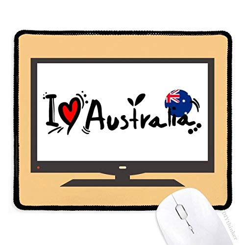 beatChong Ich Liebe Australien Welt Flaggen-Herz-Computer-Mausunterlage Griffige Gummi Mousepad Spiel Büro