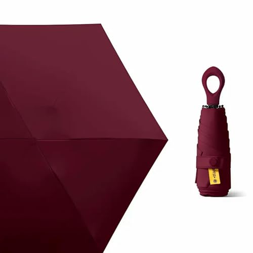 XYMJT Regenschirm Tragbarer Mini -kapsel -Regenschirm, Schützt Sie Vor Strahlen Und Regen Mit Einer Schleife Für Das Einfache Tragen-rot